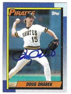 Autographed DOUG DRABEK Pittsburgh Pirates 1990 Topps Card
