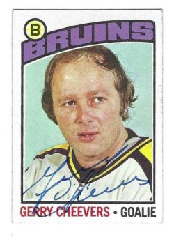 Autographed GERRY CHEEVERS 1976-77 Topps Boston Bruins card #120