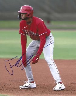 AUTOGRAPHED JUSTIN CRAWFORD 8X10 Philadelphia Phillies Photo