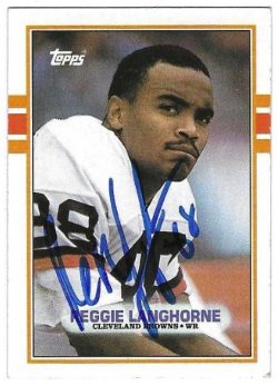 Autographed 1989 Topps Reggie Langhorne Cleveland Browns card