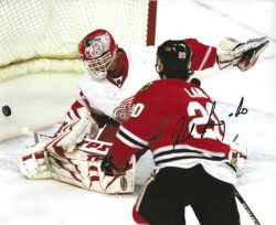 Autographed ROBERT LANG 8X10 Chicago Blackhawks Photo