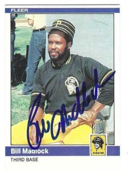 Autographed BILL MADLOCK Pittsburgh Pirates 1984 Fleer Card