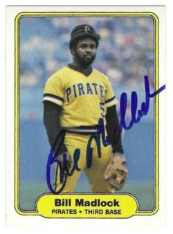 Autographed BILL MADLOCK Pittsburgh Pirates 1982 Fleer Card