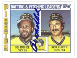 Autographed BILL MADLOCK Pittsburgh Pirates 1984 Topps Card