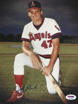 AUTOGRAPHED JEFF MANTO 8X10 California Angels Photo PSA/DNA