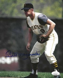 Autographed BILL MAZEROSKI 8x10 Pittsburgh Pirates Photo JSA Witnessed