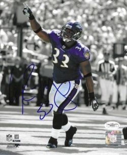 Autographed LE'RON MCCLAIN 8X10 Baltimore Ravens Photo JSA