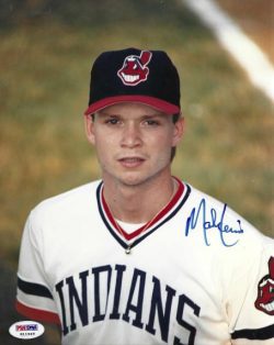AUTOGRAPHED MARK LEWIS 8X10 Cleveland Indians Photo PSA/DNA
