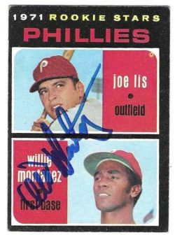 Autographed WILLIE MONTANEZ Philadelphia Phillies 1971 Topps Card