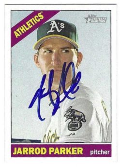 Autographed JARROD PARKER Oakland A's 2015 Topps Heritage Card