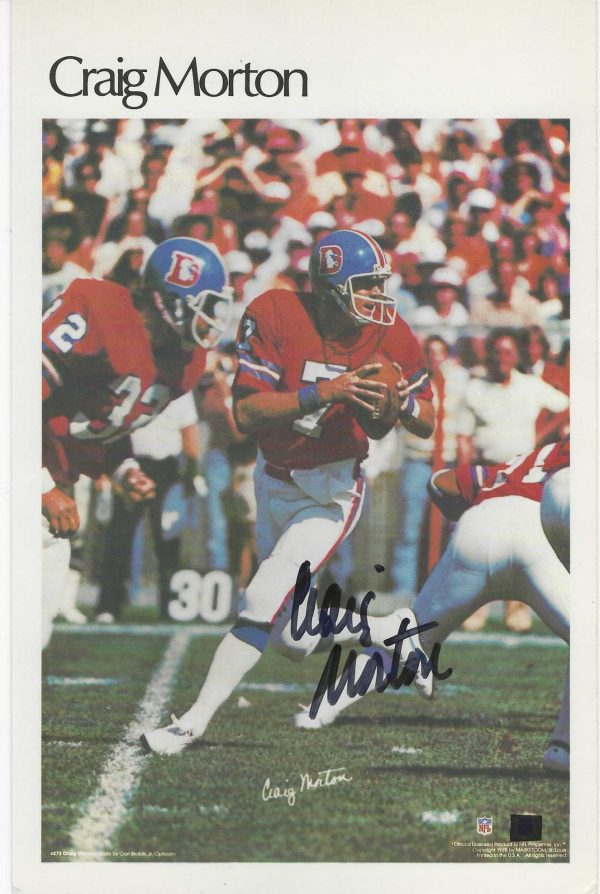 Autographed Craig Morton Denver Broncos 1981 NFL Mini Poster