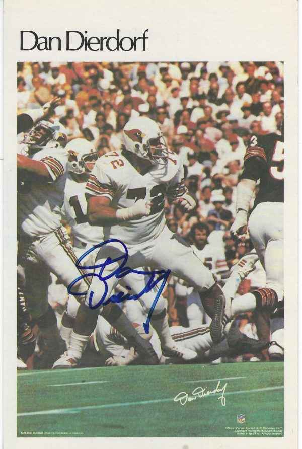 Autographed DAN DIERDORF St. Louis Cardinals NFL Mini Poster