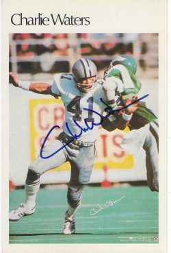 Autographed Charlie Waters Dallas Cowboys 1981 Mini Poster photo