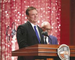 Autographed BILL SELF Kansas Jayhawks 8x10 Photo