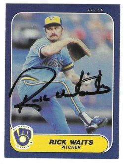 Autographed RICK WAITS Milwaukee Brewers 1986 Fleer Card