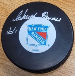 AUTOGRAPHED CHUCK RAYNER New York Rangers Hockey Puck