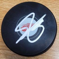 AUTOGRAPHED SHAYNE GOSTISBEHERE Detroit Red Wings Hockey Puck