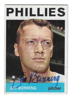 Autographed JIM BUNNING Philadelphia Phillies 1964 Topps Card