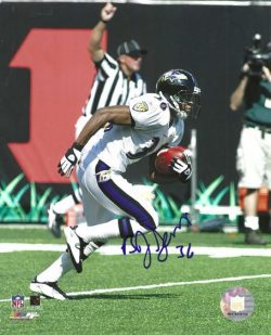 Autographed B.J. SAMS 8X10 Baltimore Ravens Photo