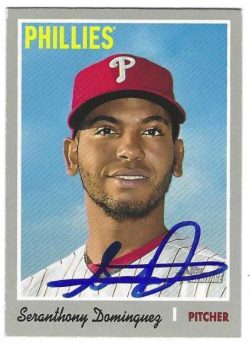 Autographed SERANTHONY DOMINGUEZ 2019 Topps Heritage Card