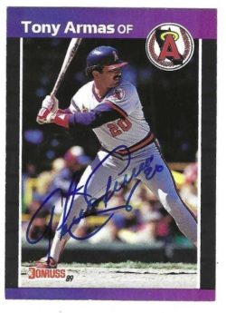 Autographed TONY ARMAS California Angels 1989 Donruss Card