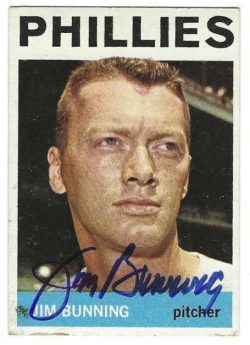 Autographed JIM BUNNING Philadelphia Phillies 1964 Topps Card