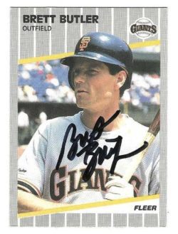 Autographed BRETT BUTLER San Francisco Giants 1989 Fleer Card