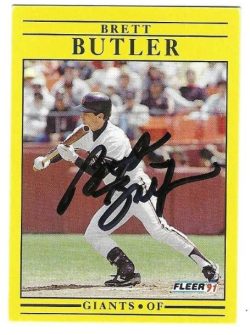 Autographed BRETT BUTLER San Francisco Giants 1991 Fleer Card