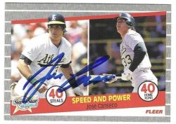 Autographed JOSE CANSECO Oakland A's 1989 Fleer Card