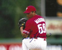 AUTOGRAPHED CALVIN MADURO 8X10 Philadelphia Phillies Photo