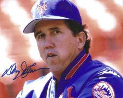 Autographed DAVEY JOHNSON 8X10 New York Mets photo with COA