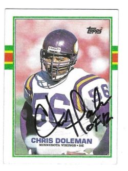 Autographed Chris Doleman Minnesota Vikings 1989 Topps Card