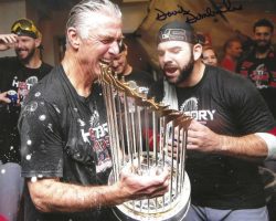 AUTOGRAPHED DAVE DOMBROWSKI  8X10 Boston Red Sox Photo