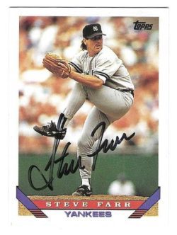 Autographed STEVE FARR New York Yankees 1993 Topps Card