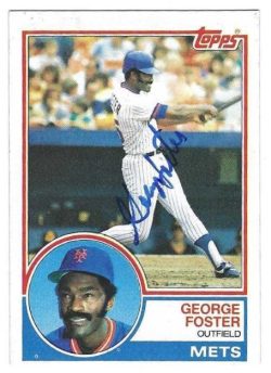 Autographed GEORGE FOSTER New York Mets 1983 Topps Card