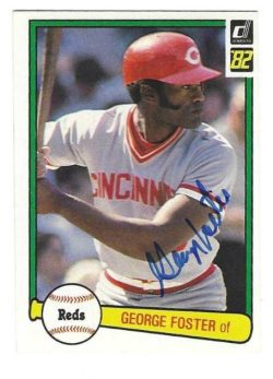 Autographed GEORGE FOSTER Cincinati Reds 1982 Donruss Card