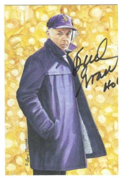 Autographed BUD GRANT Minnesota Vikings Goal Line Art Card