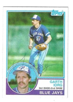 Autographed GARTH IORG Toronto Blue Jays 1983 Topps Card