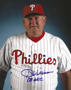 AUTOGRAPHED JIMY WILLIAMS "08 WSC" 8X10  Philadelphia Phillies Photo
