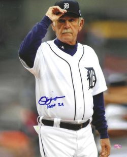 AUTOGRAPHED JIM LEYLAND "HOF 24" 8X10 Detroit Tigers Photo