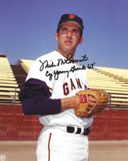AUTOGRAPHED MIKE McCORMICK "Cy Young Giants 67" 8x10 San Francisco Giants Photo
