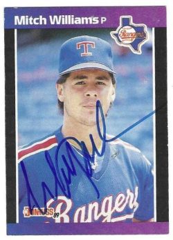 Autographed MITCH WILLIAMS Texas Rangers 1989 Donruss Card