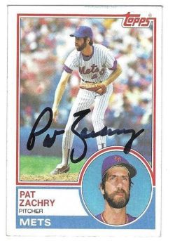 Autographed PAT ZACHRY New York Mets 1983 Topps Card
