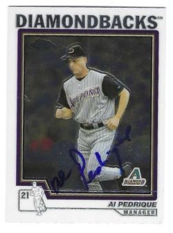 Auotgraphed AL PEDRIQUE Arizona Diamondbacks 2004 Topps Chrome Card