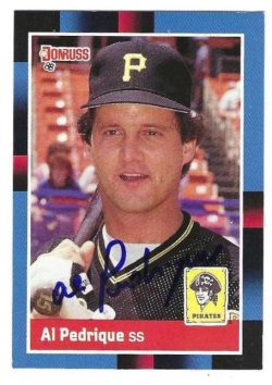 Auotgraphed AL PEDRIQUE Pittsburgh Pirates 1988 Donruss Card