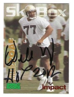 Autographed WILLIE ROAF New Orleans Saints 1993 Sky Box Card