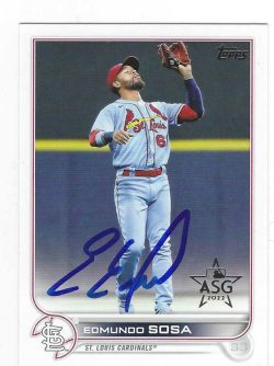 Autographed EDMUNDO SOSA ST. LOUIS CARDINALS 2022 Topps Card