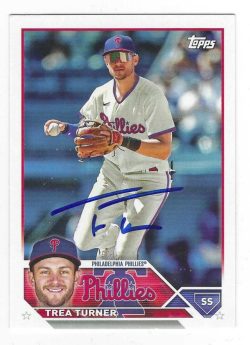 Autographed TREA TURNER Philadelphia Phillies 2023 Topps Card