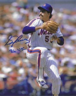 AUTOGRAPHED SID FERNANDEZ "86 WSC" 8X10 New York Mets photo