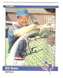 Autographed BILL STEIN Texas Rangers 1984 Fleer Card